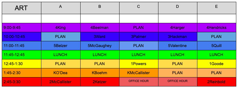 Virtual Learning Schedule & Office Hours